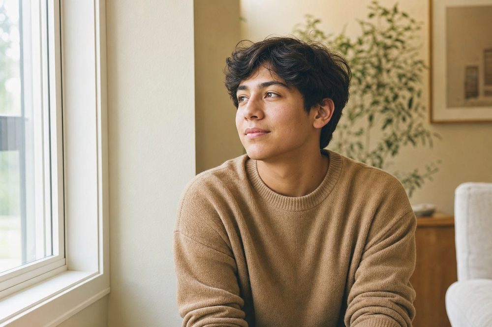 Teenage boy in Houston, hopeful, in recovery