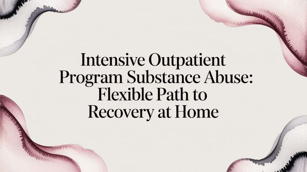 Intensive outpatient program substance abuse: Flexible path to recovery at home