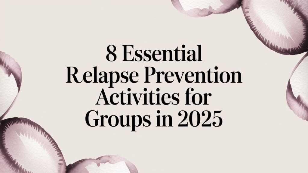 8 Essential Relapse Prevention Activities for Groups in 2025