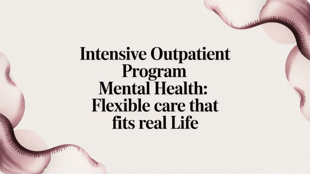 Intensive Outpatient Program Mental Health: Flexible Care That Fits Real Life
