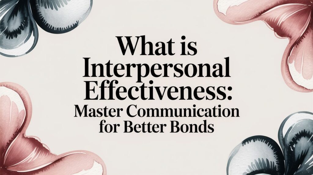 What is interpersonal effectiveness: Master communication for better bonds