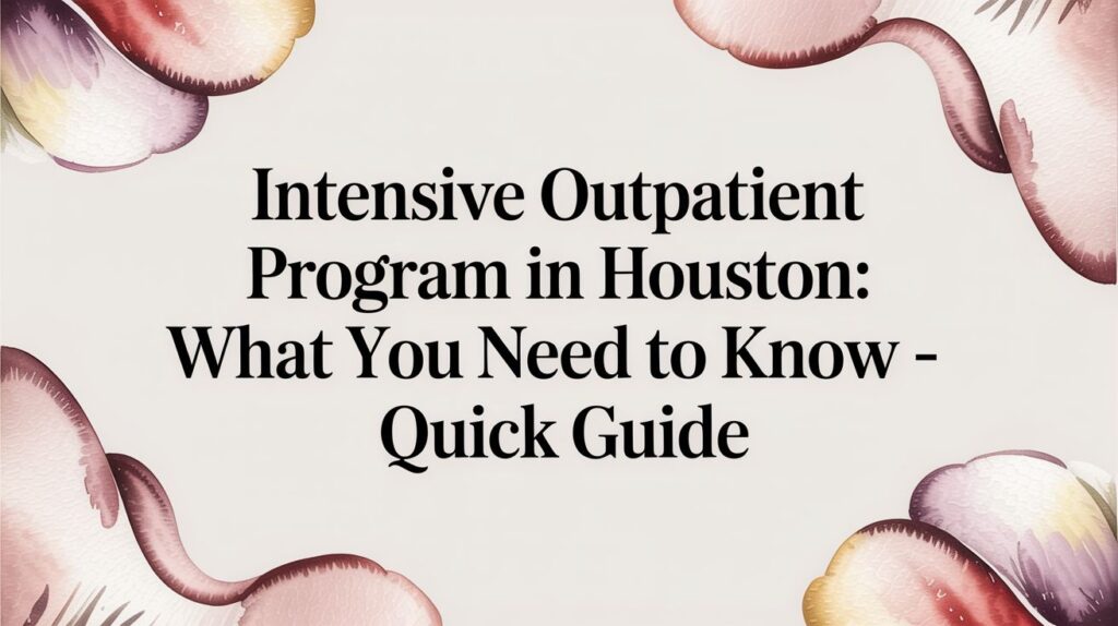 Intensive Outpatient Program in Houston: What You Need to Know