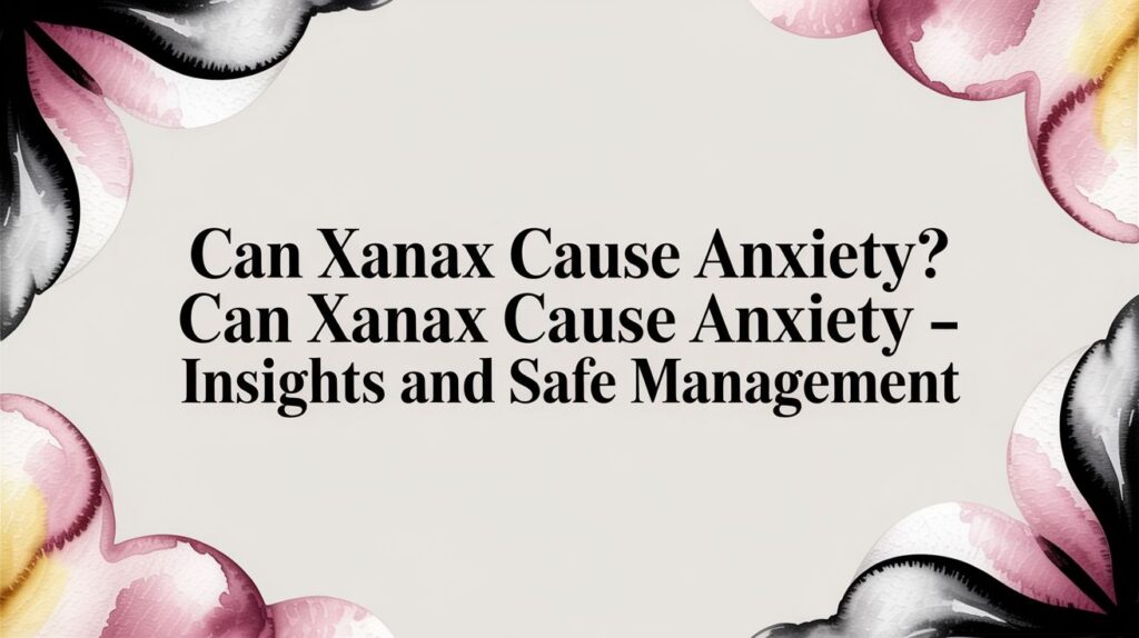 Can Xanax Cause Anxiety? can xanax cause anxiety &ndash; Insights and Safe Management