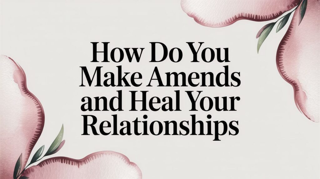 How Do You Make Amends And Heal Your Relationships